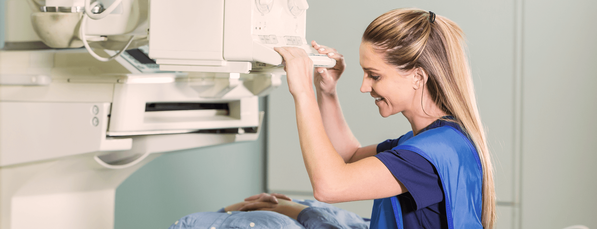 A Doctor performing a CT scan